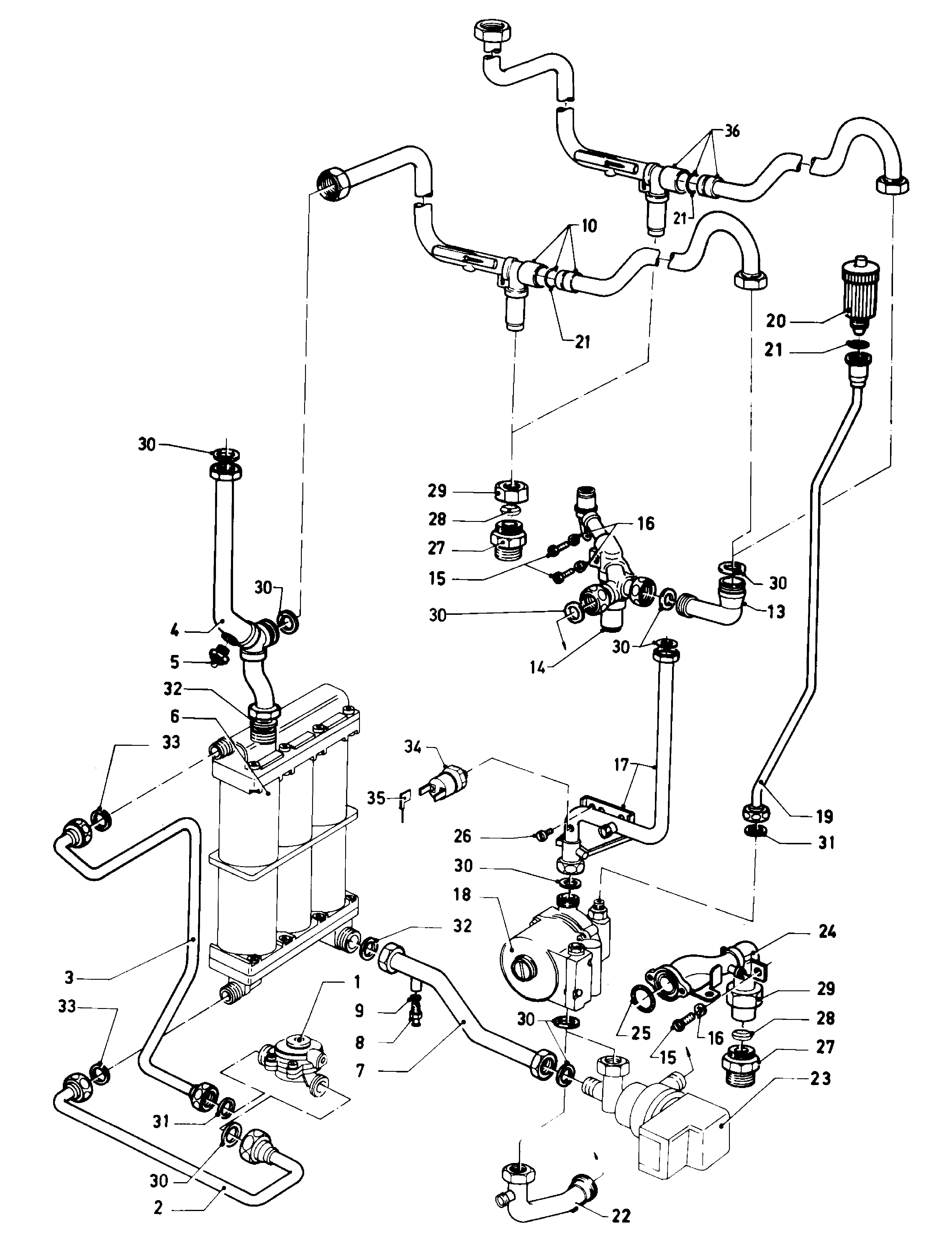 Vaillant Combiketel VCW 244 XE (TTB) exploded tekening