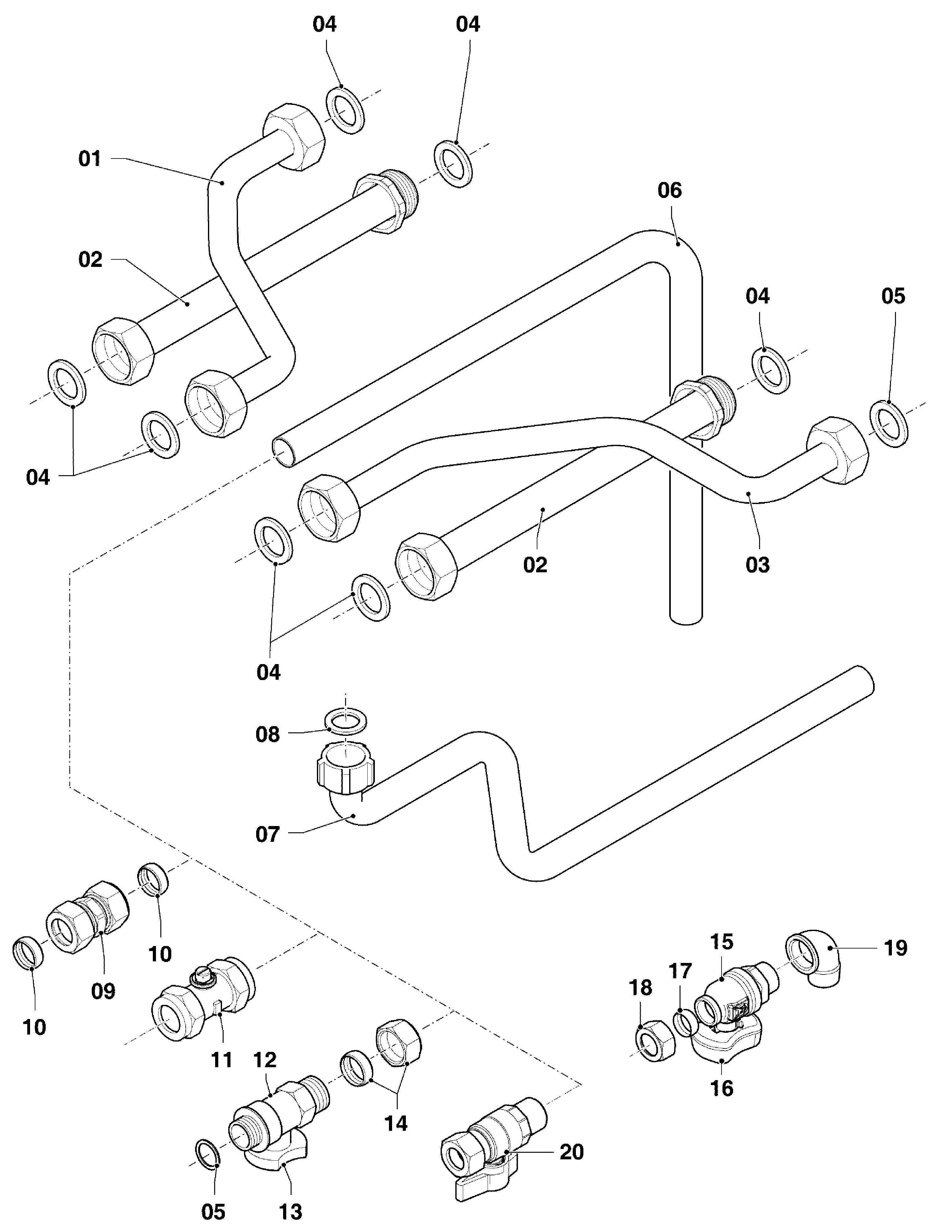 Vaillant ecoTEC plus VHR 34/5-5 I R1 exploded tekening