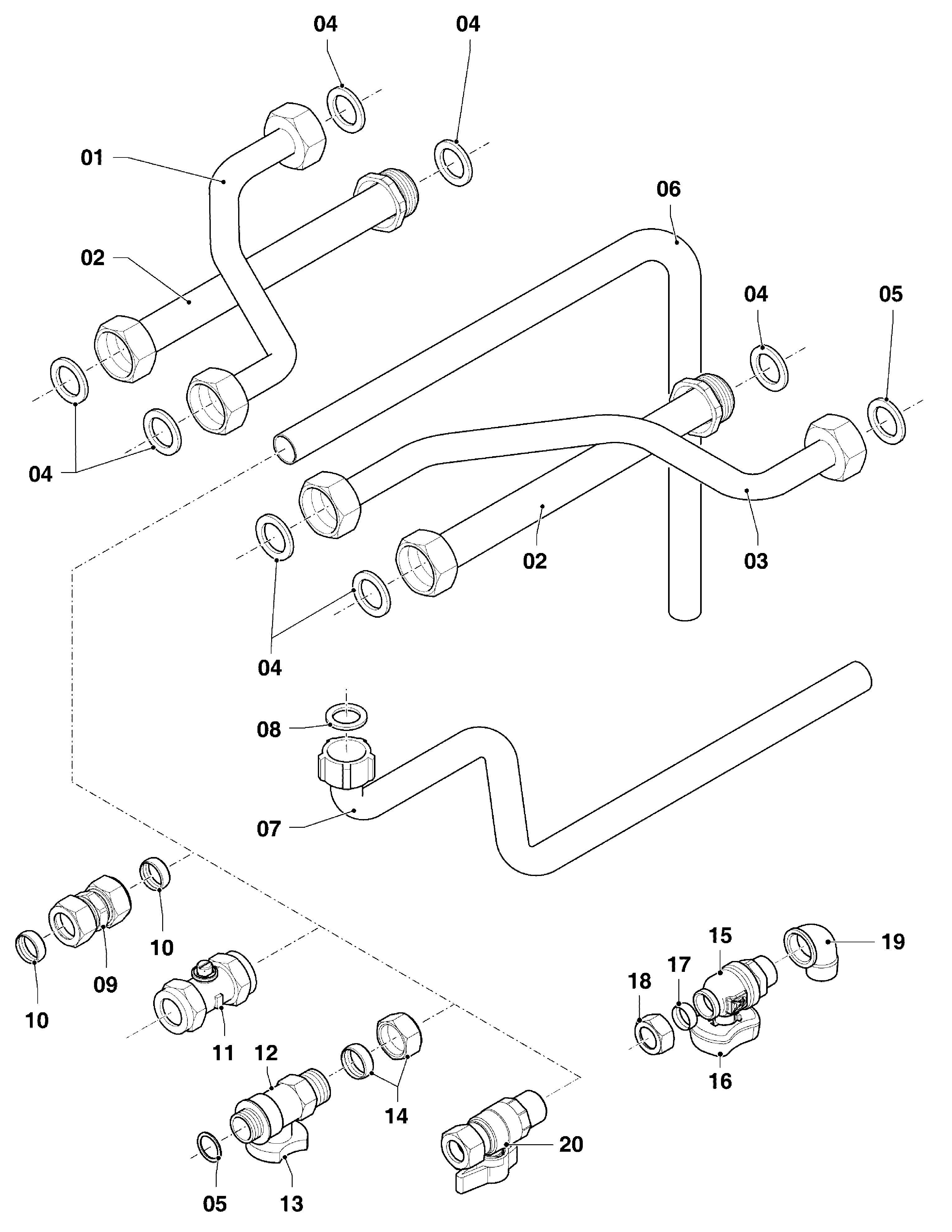 Vaillant ecoTEC plus VHR 34/5-5 I R2 exploded tekening