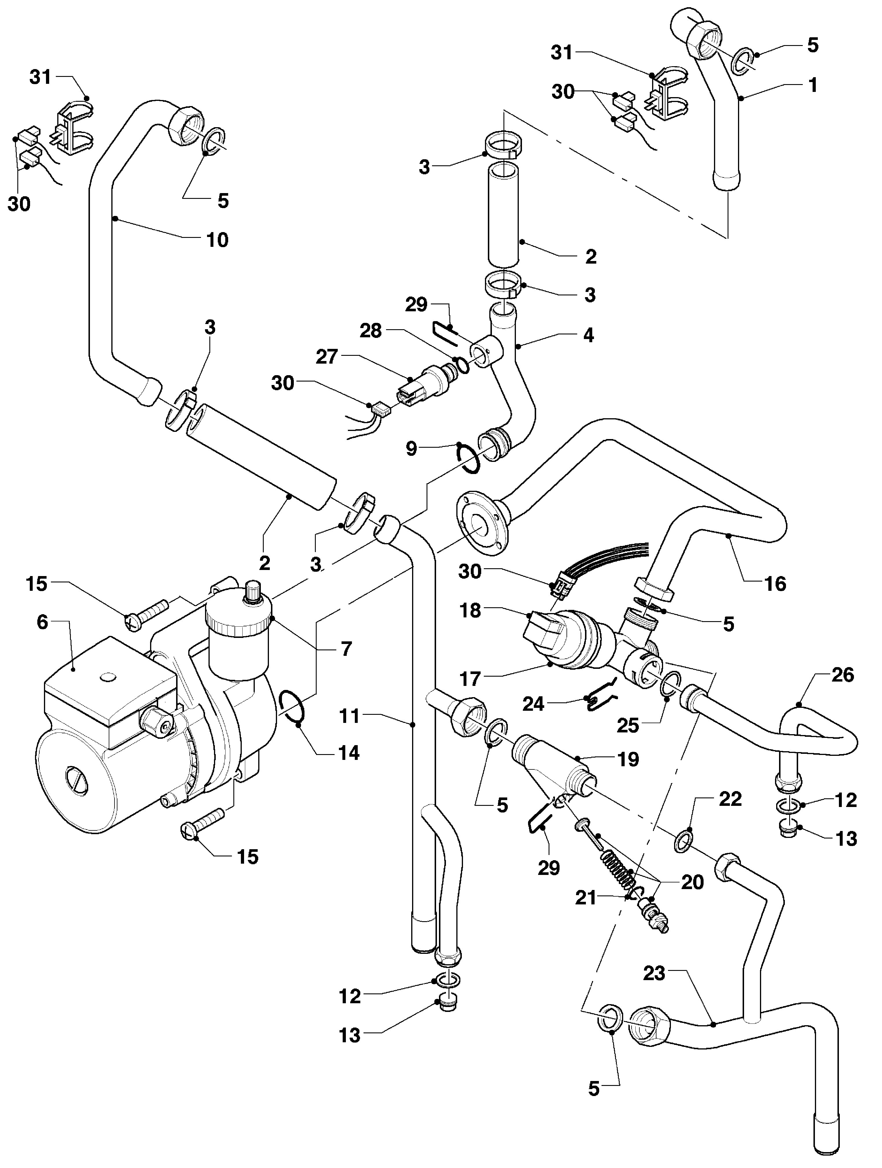 Vaillant hrEXCLUSIEF VHR 35/4 S R1 exploded tekening