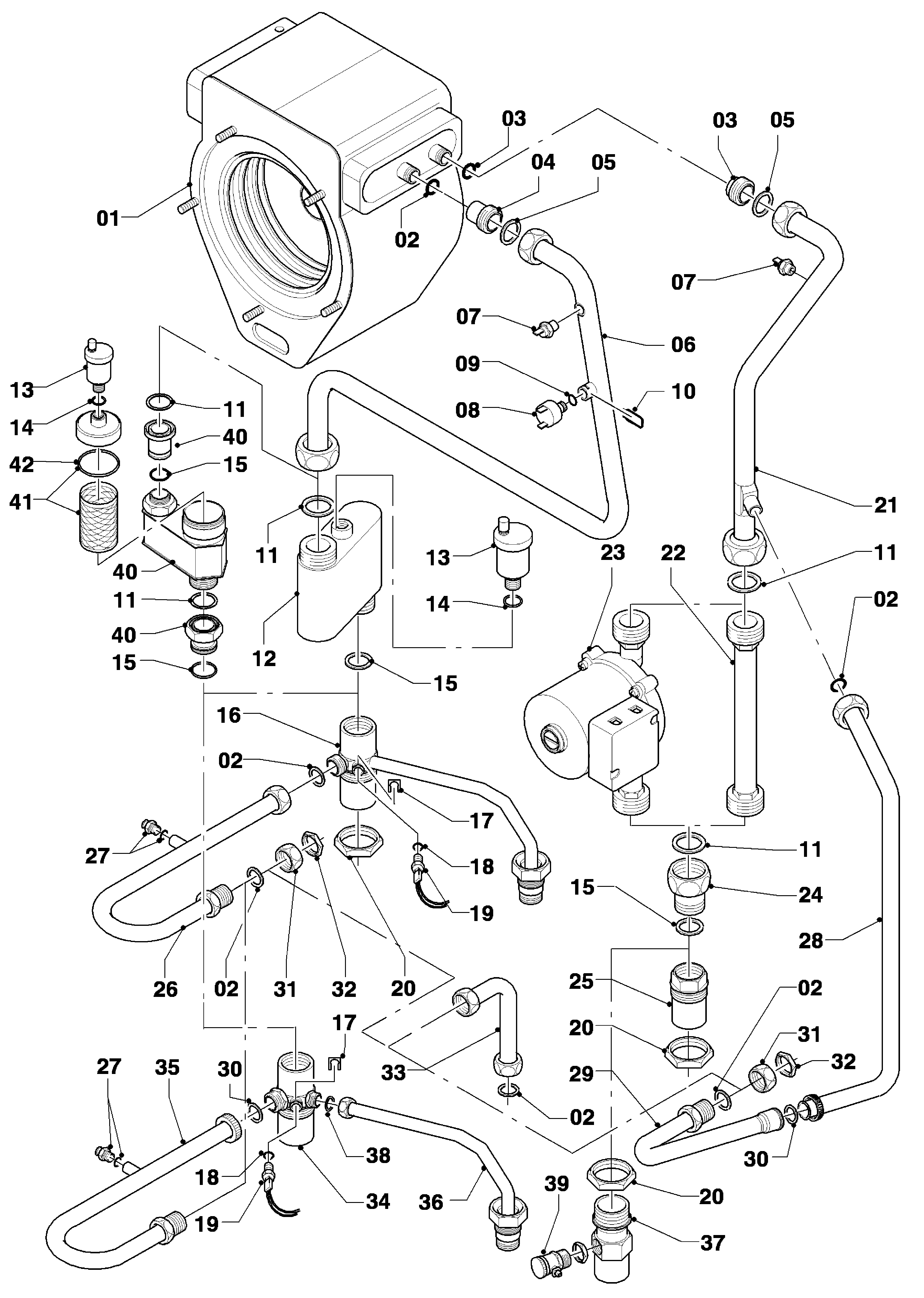 Vaillant hrEXCLUSIEF VHR 45 S exploded tekening
