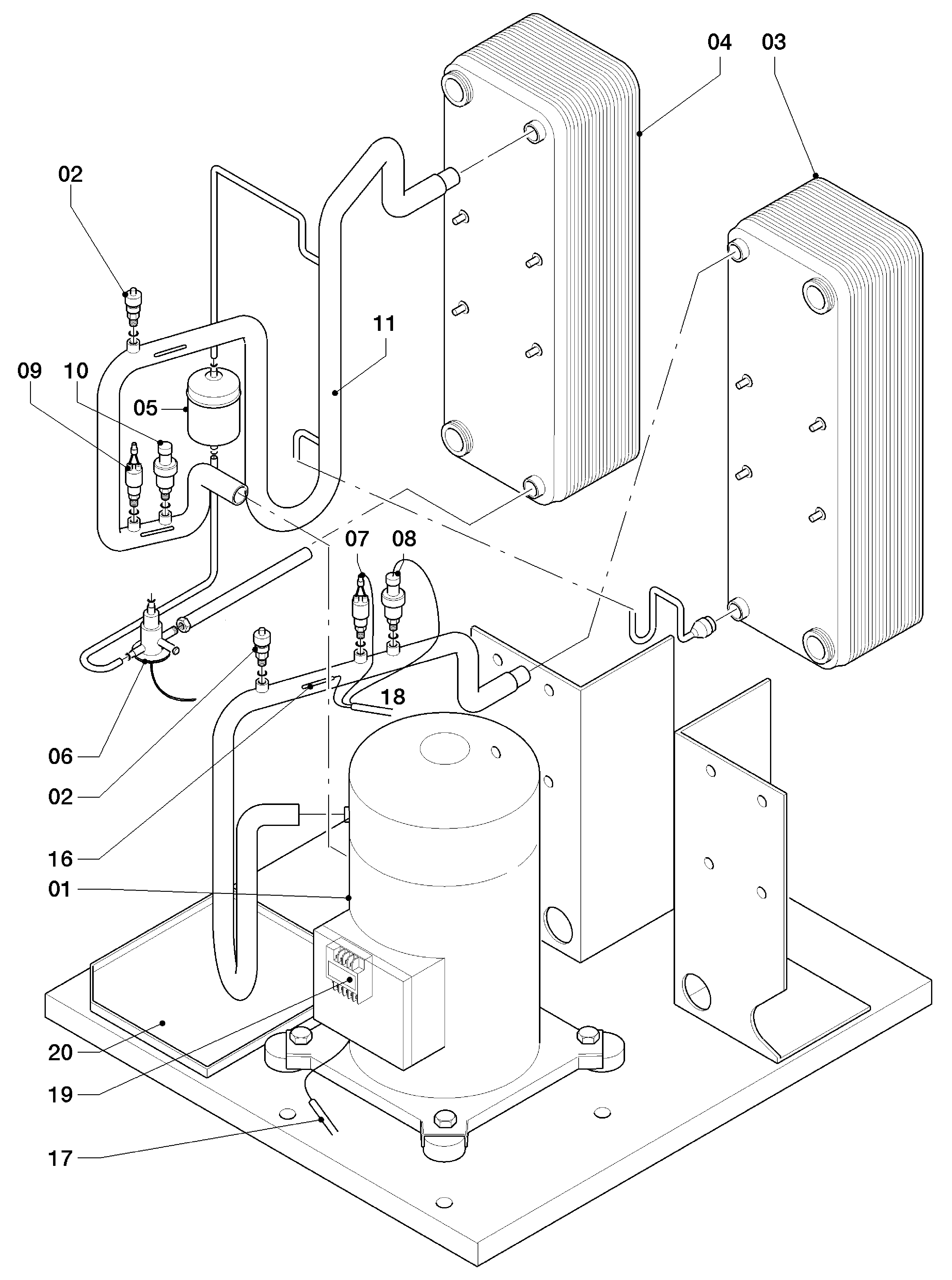 Vaillant geoTHERM VWS 220/2 exploded tekening