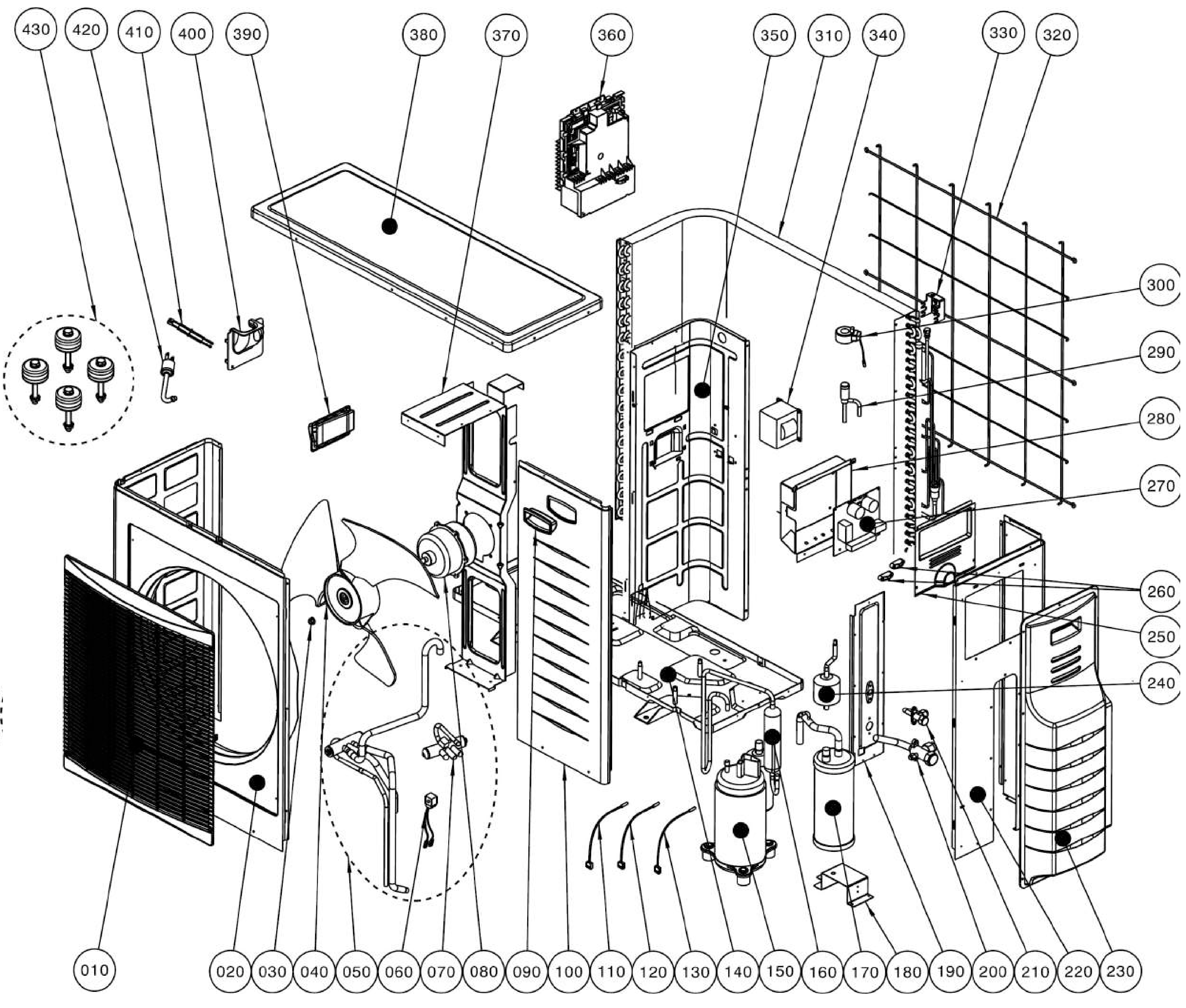 Wolf Buitendeel 7kW 230V tot 2017 exploded tekening