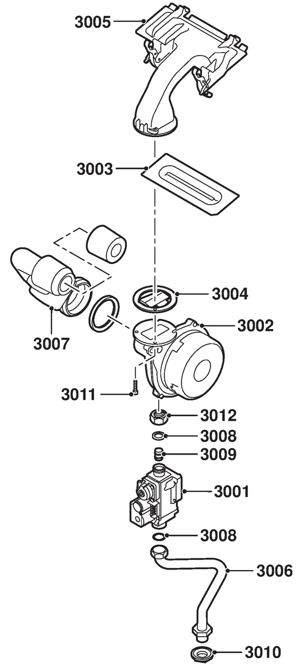 Exploded view Remeha Calenta 25S Solo: Ventilator gasblok