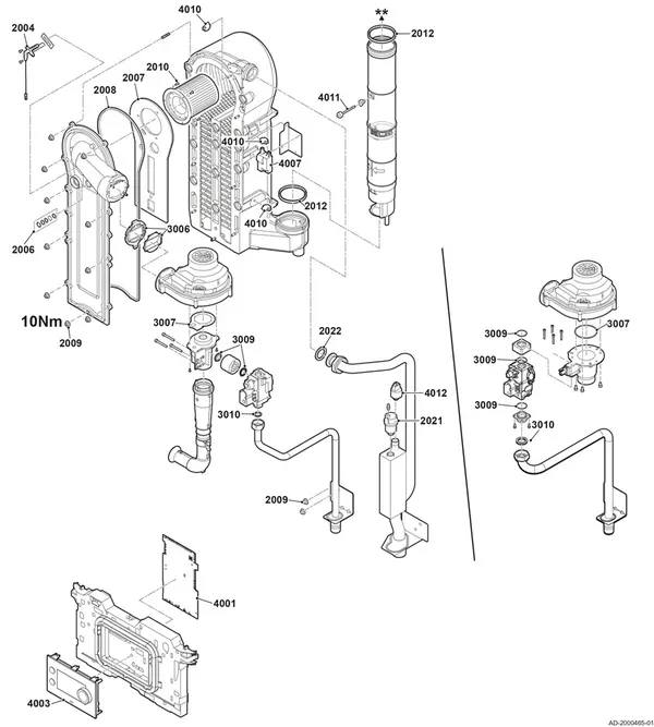 Exploded view Remeha Quinta 45-115 (2025) Servicekoffer: Totaaloverzicht
