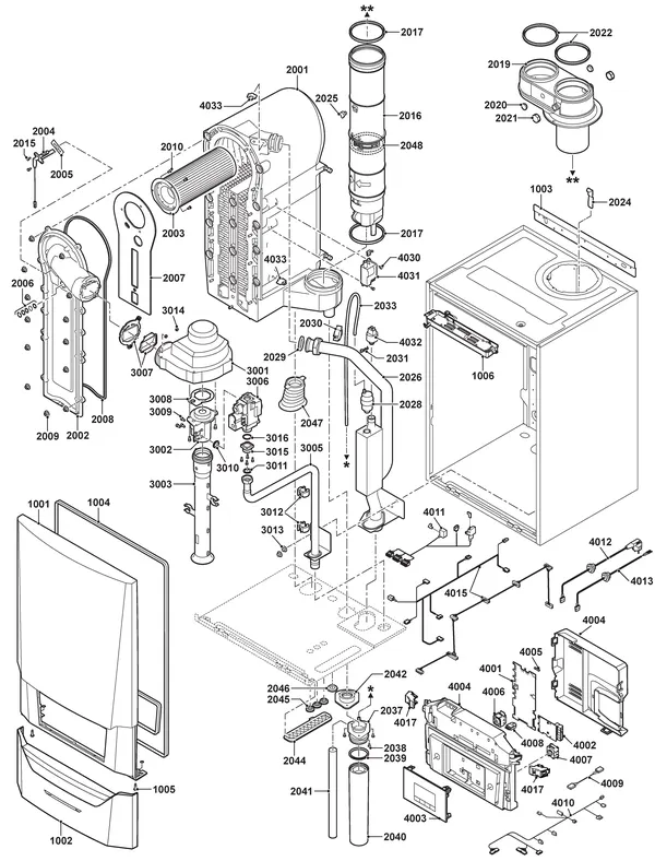Exploded view Remeha Quinta Ace 90: Totaaloverzicht