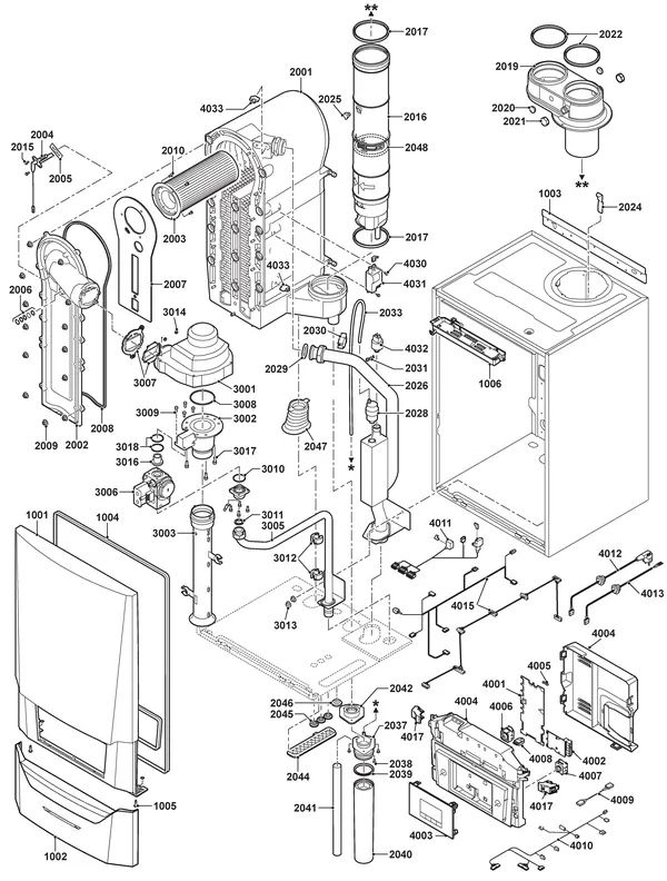 Exploded view Remeha Quinta Ace 115: Totaaloverzicht