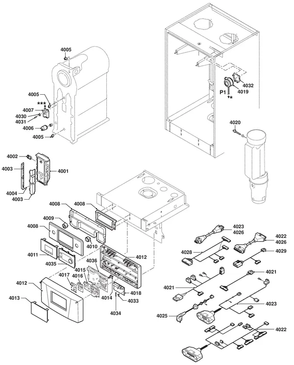 Exploded view Remeha Quinta Ace 160: Elektra