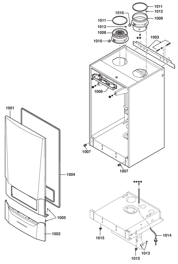 Exploded view Remeha Quinta Ace 160: Mantel