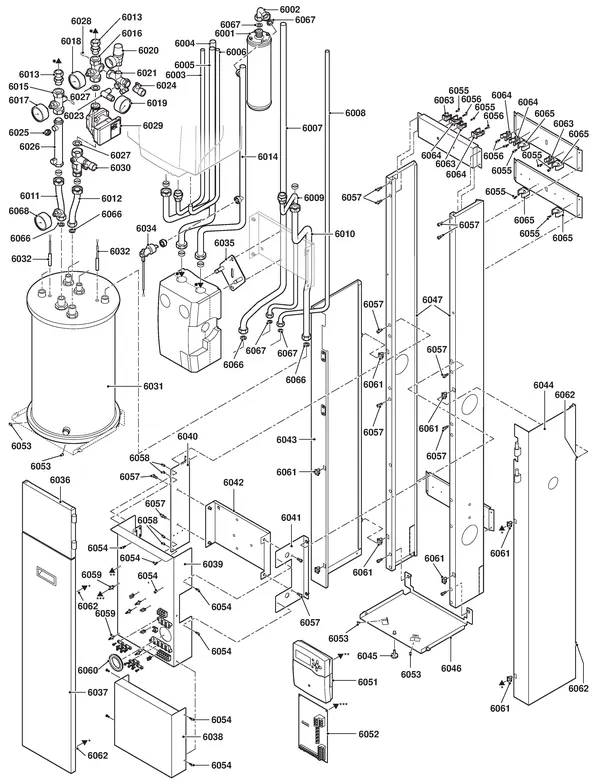 Exploded view Remeha Tzerra HP 40-5c: Totaaloverzicht