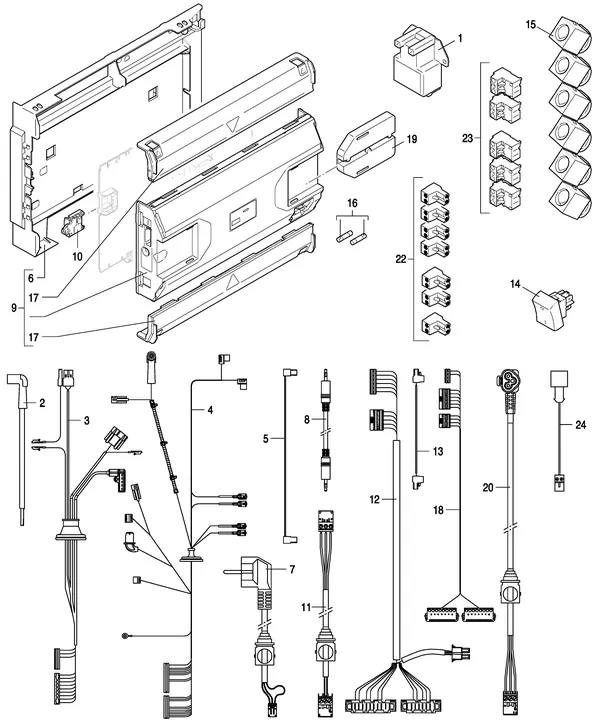 Exploded view Nefit (Bosch) 9000i HR25 Solo Wit: Elektra