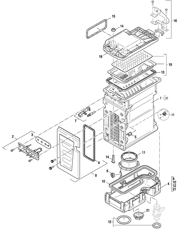 Exploded view Nefit (Bosch) 9000i HR50 Solo Wit: Wisselaar