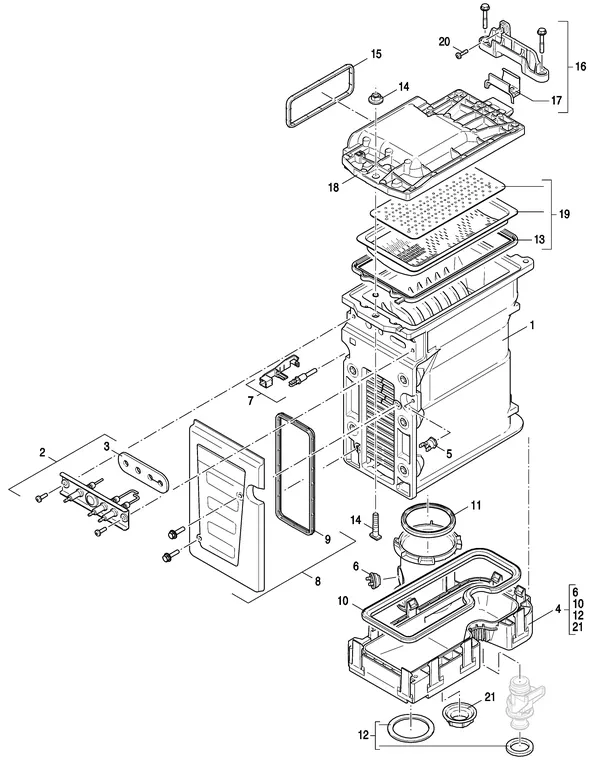 Exploded view Nefit (Bosch) 9000i HR25 Solo Zwart: Wisselaar