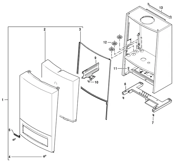 Exploded view Nefit (Bosch) TrendLine II HRC30 CW5 II: Mantel