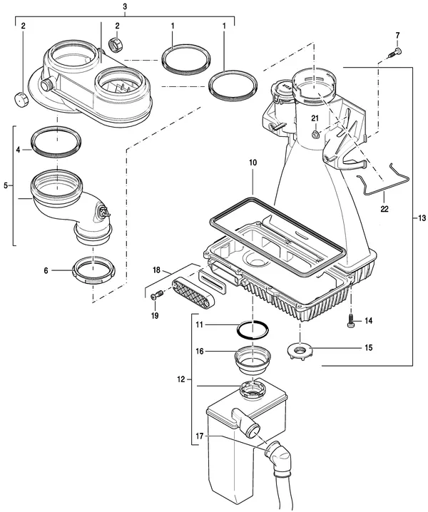 Exploded view Nefit (Bosch) TrendLine II HRC30 CW5 II: Rookgasafvoer