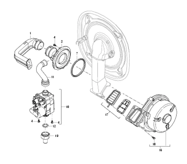 Exploded view Nefit (Bosch) ProLine Eco HRC 24 CW4: Gasstraat
