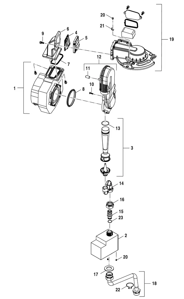 Exploded view Nefit (Bosch) 2300i HRC25/3: Gasregelblok