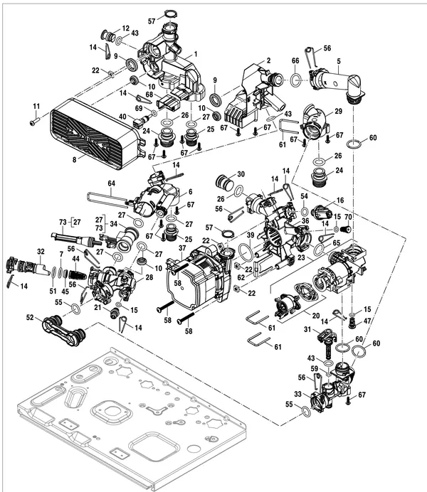 Exploded view Nefit (Bosch) 1200 HRC20/3: Hydrauliekblok