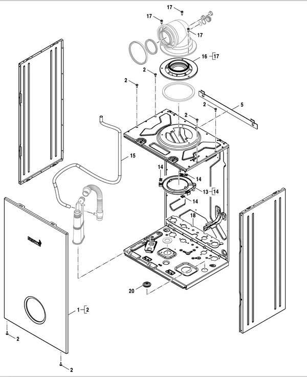 Exploded view Nefit (Bosch) 1200 HRC20/3: Mantel