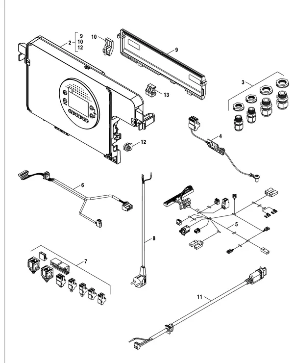 Exploded view Nefit (Bosch) 1200 HRC20/3: Schakelkast