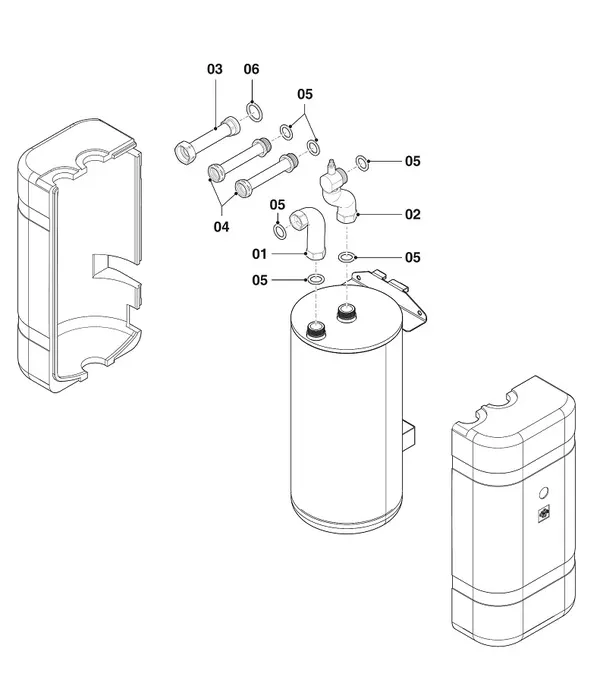 Exploded view Vaillant uniTOWER Split VWL 58/5 IS: Buffer 18l