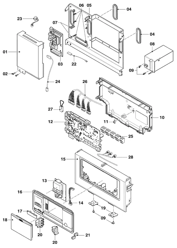 Exploded view Vaillant uniTOWER Split VWL 58/5 IS: Schakelkast