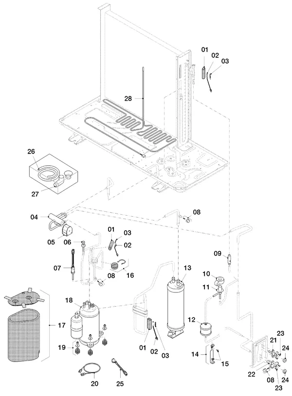 Exploded view Vaillant aroTHERM VWL 105/5 AS 400V: Koudecircuit