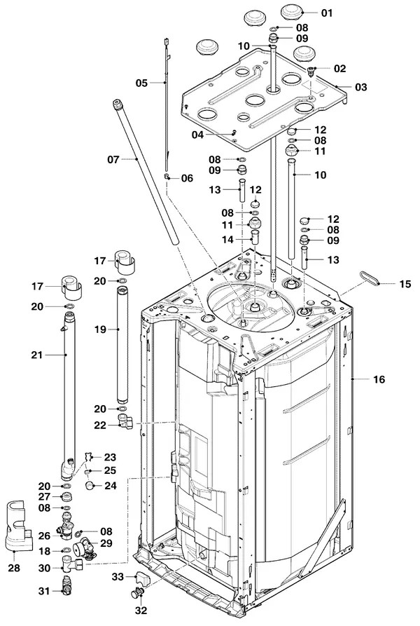 Exploded view Vaillant uniTOWER VIH QW 190/6 E: Tank