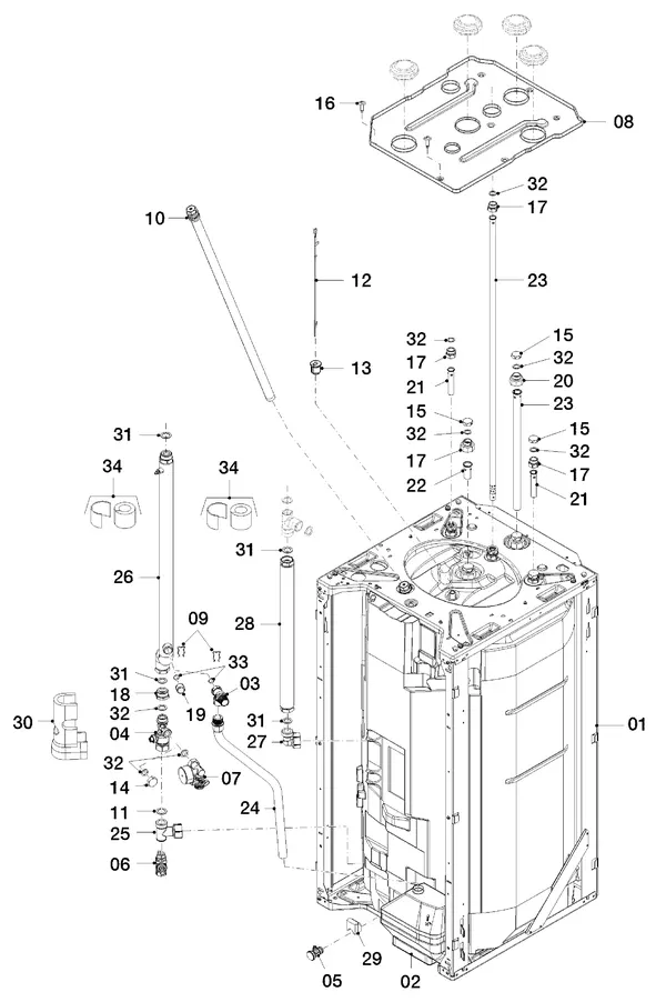 Exploded view Vaillant uniTOWER VIH QW 190/1 E (0010019709): Tank