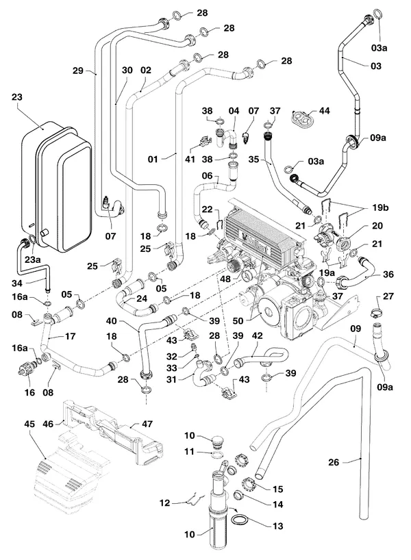 Exploded view Vaillant ecoCOMPACT VSC 306/4-5 90: Aansluitdelen