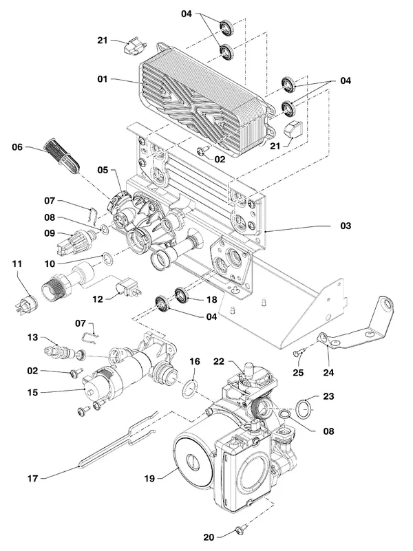 Exploded view Vaillant ecoCOMPACT VSC 306/4-5 90: Aansluitdelen