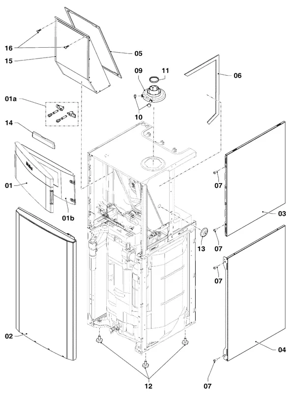 Exploded view Vaillant ecoCOMPACT VSC 306/4-5 90: Manteldelen