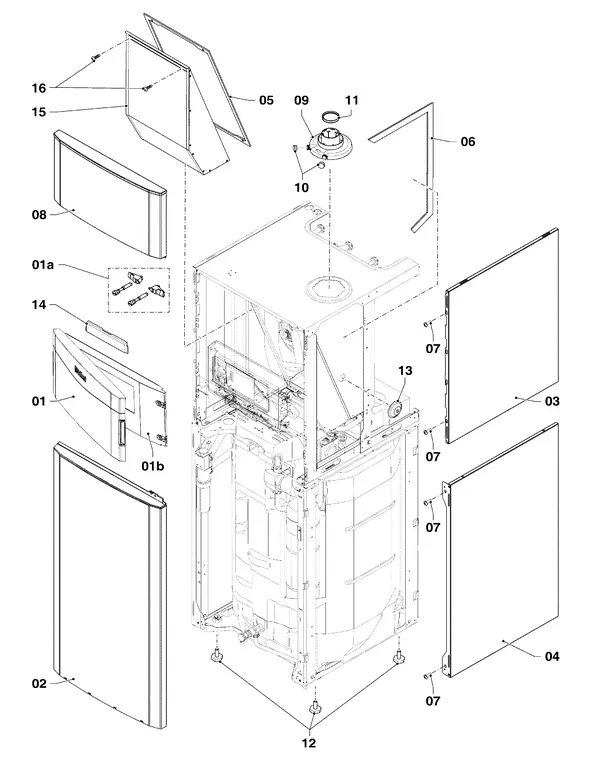 Exploded view Vaillant ecoCOMPACT VSC 306/4-5 150: Manteldelen