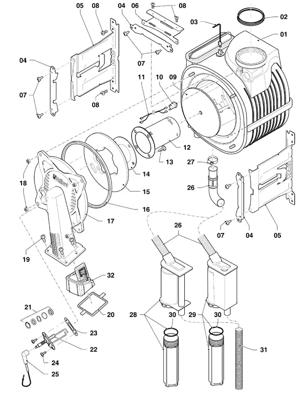Exploded view Vaillant ecoTEC plus VHR 25-30/5-5 R6: Brander wisselaar