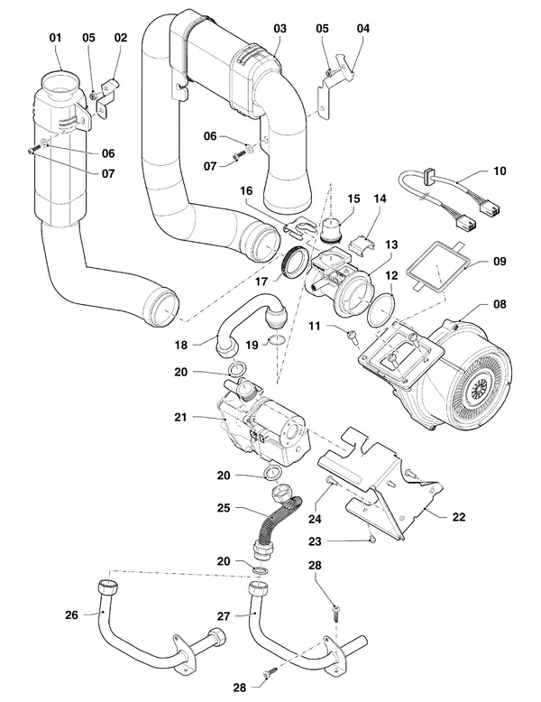 Exploded view Vaillant ecoTEC plus VHR 25-30/5-5 R6: Gasblok ventilator