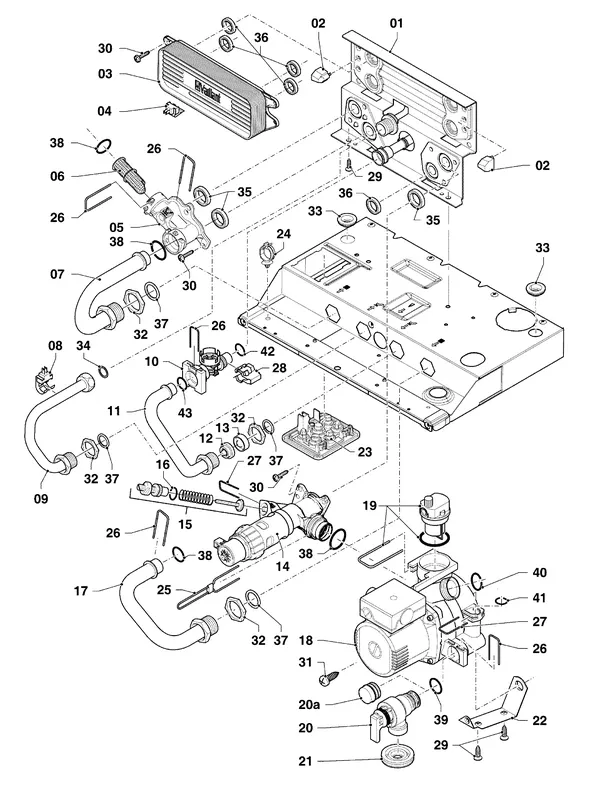 Exploded view Vaillant ecoTEC plus VHR 25-30/5-5 R6: Hydroblok