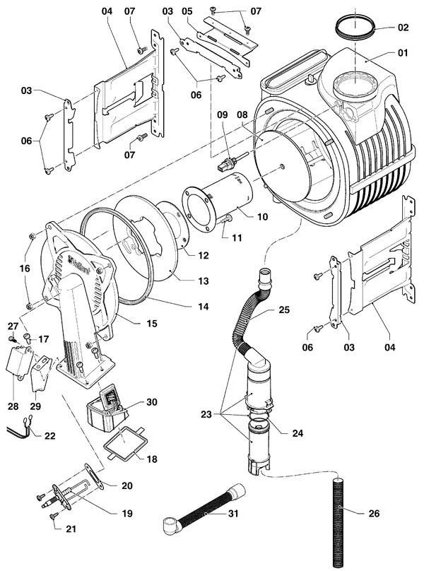 Exploded view Vaillant ecoTEC pure VHR 23-28/7-2: Brander