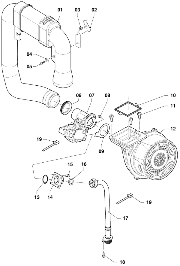 Exploded view Vaillant ecoTEC pure VHR 23-28/7-2: Gasblok