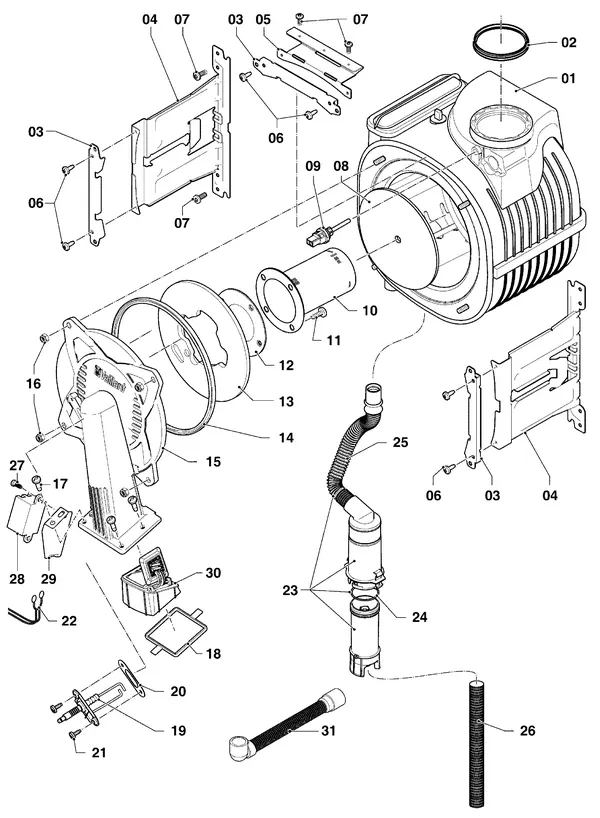 Exploded view Vaillant ecoTEC pure VHR 23-28/7-2 EXP: Brander