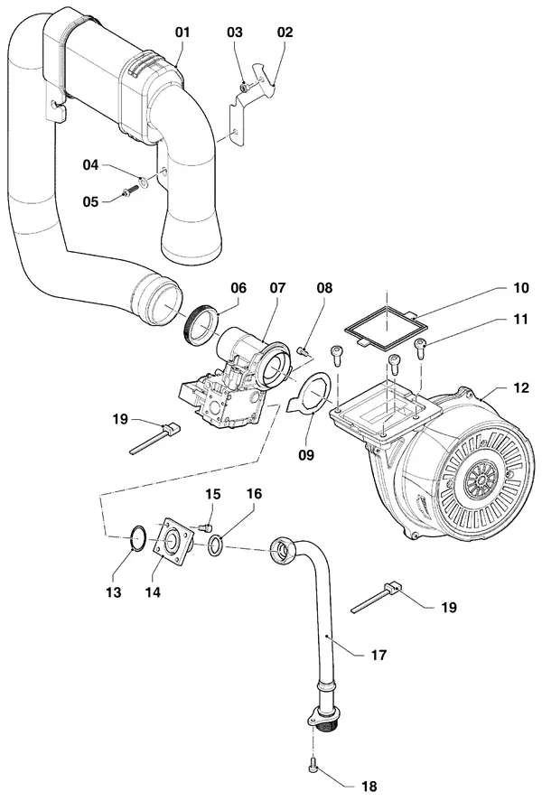 Exploded view Vaillant ecoTEC pure VHR 23-28/7-2 EXP: Gasblok