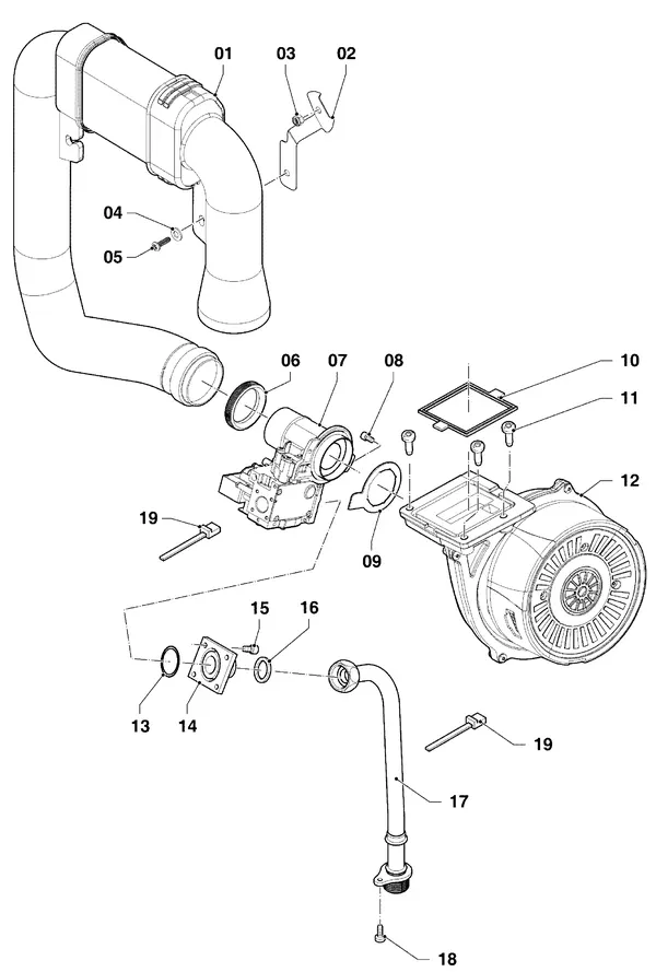 Exploded view Vaillant ecoTEC pure VHR 28-34/7-2: Gasblok