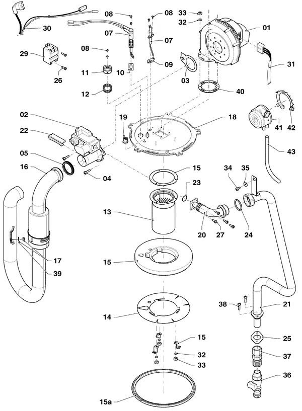 Exploded view Vaillant ecoTEC plus VC 806/5-5 R3: Brander