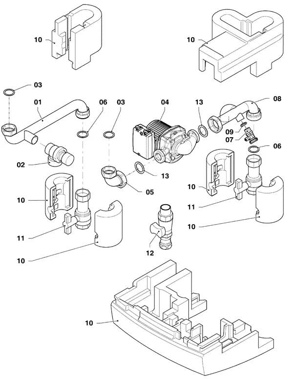 Exploded view Vaillant ecoTEC plus VC 806/5-5 R3: Pomp