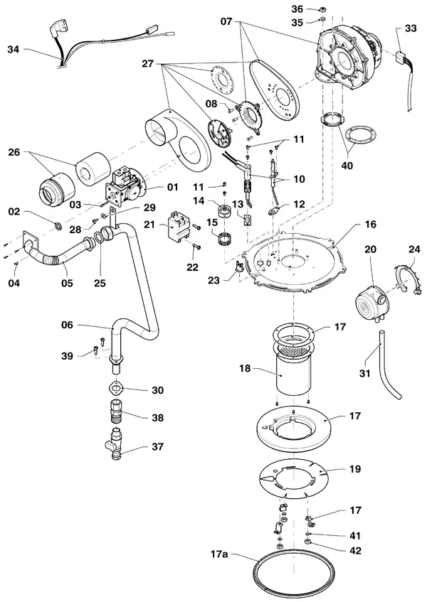 Exploded view Vaillant ecoTEC plus VC 1006/5-5 R3: Brander