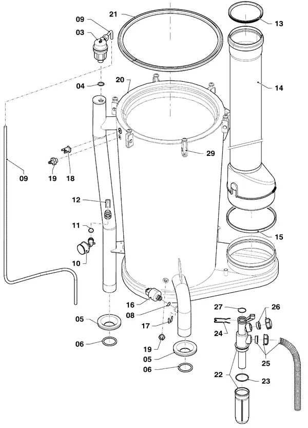 Exploded view Vaillant ecoTEC plus VC 1206/5-5 R3: Warmtewisselaar