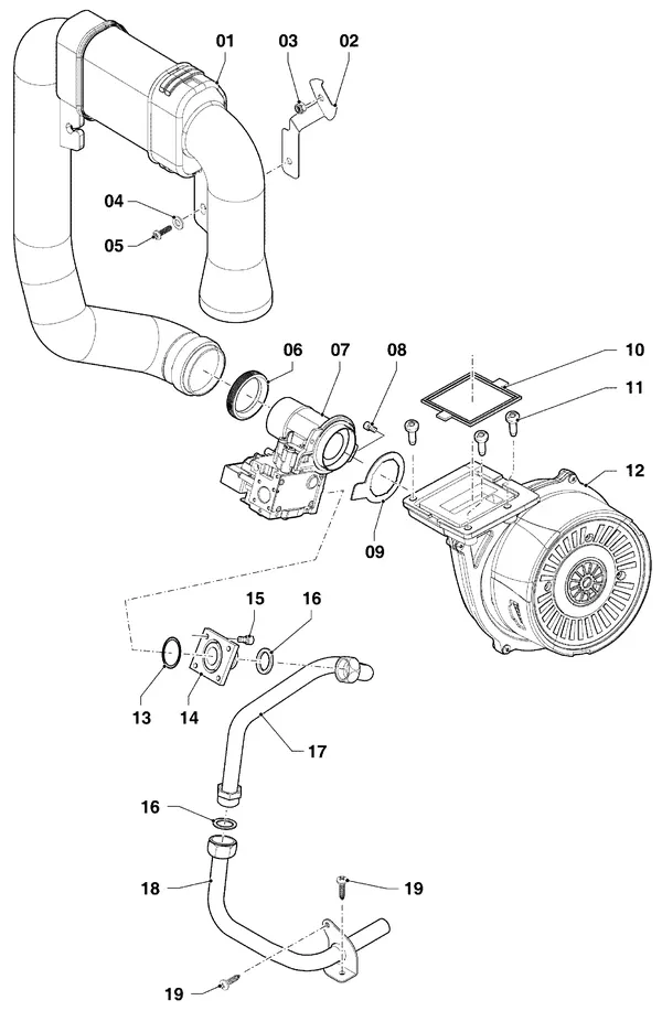 Exploded view Vaillant ecoTEC classic VHR 28-34/5-3 R2: Gasblok