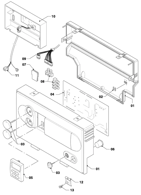 Exploded view Vaillant ecoCRAFT VKK 1606/3 R1: Schakelkast