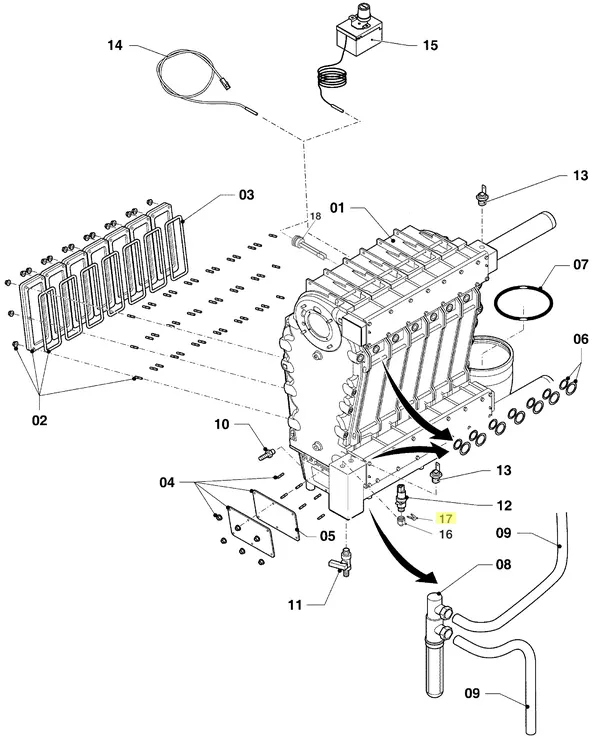 Exploded view Vaillant ecoCRAFT VKK 1606/3 R1: Warmtewisselaar