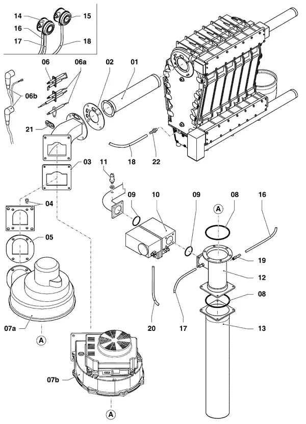 Exploded view Vaillant ecoCRAFT VKK 2006/3 R1: Brander
