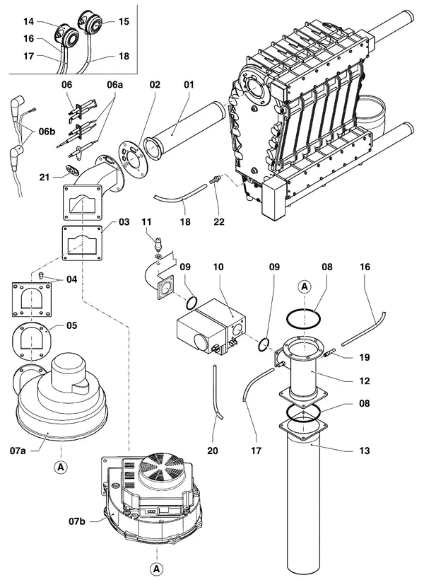 Exploded view Vaillant ecoCRAFT VKK 2806/3 R1: Brander